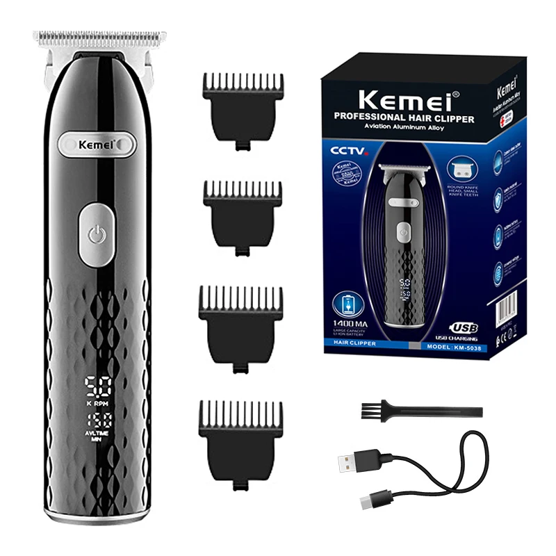 

Профессиональная машинка для стрижки волос Kemei для мужчин, триммер для бороды, машинка для бритья, триммер для волос, перезаряжаемая машинка для стрижки волос