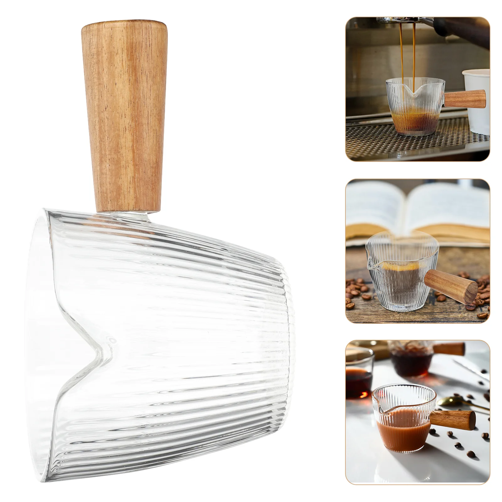 

Pitcher Glass Creamermeasuring Jug Tea Cream Cup Espresso Deep Pot Fryer Mug Sauce Pourer Coffee Triple Syrup Spout Transparent