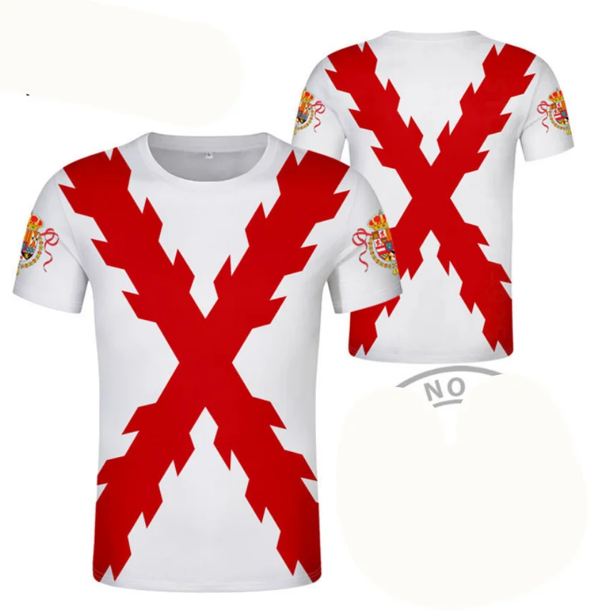 

Popular Men Tshirt Short Sleeve SPANISH EMPIRE T Shirt Hispanic Catholic Monarchy Print Flag Cross Summer Men Women Clothes