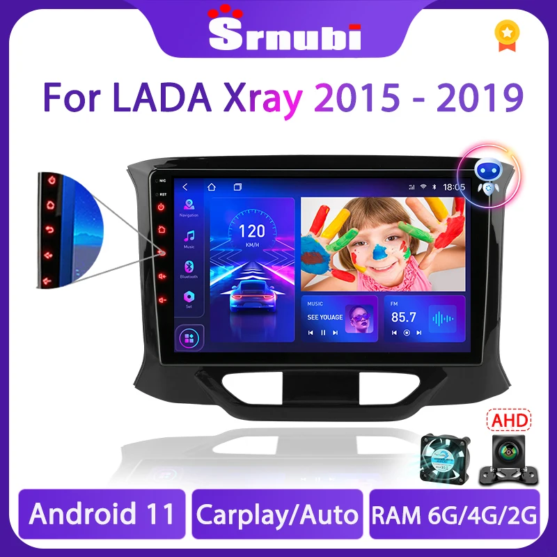 Автомобильный радиоприемник Srnubi Android 10 для LADA Xray X Ray 2015 - 2019 мультимедийный