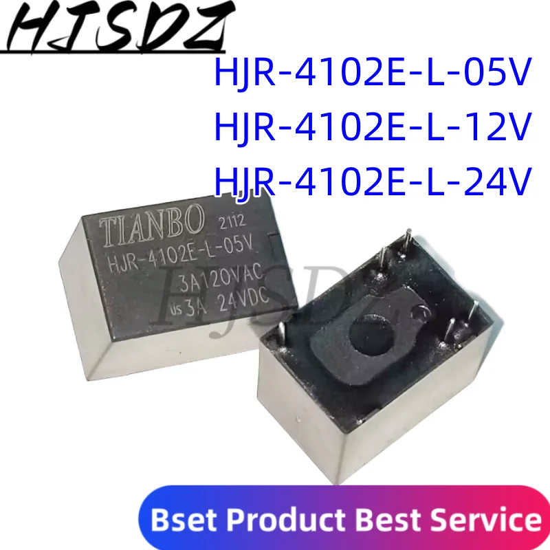 TIANBO-HJR-4102E-L-5V de 5 pines, 100% Original, HJR-4102E-L-05V, HJR-4102E-L-12V, 3A, 5VDC, 12VDC, 24VDC
