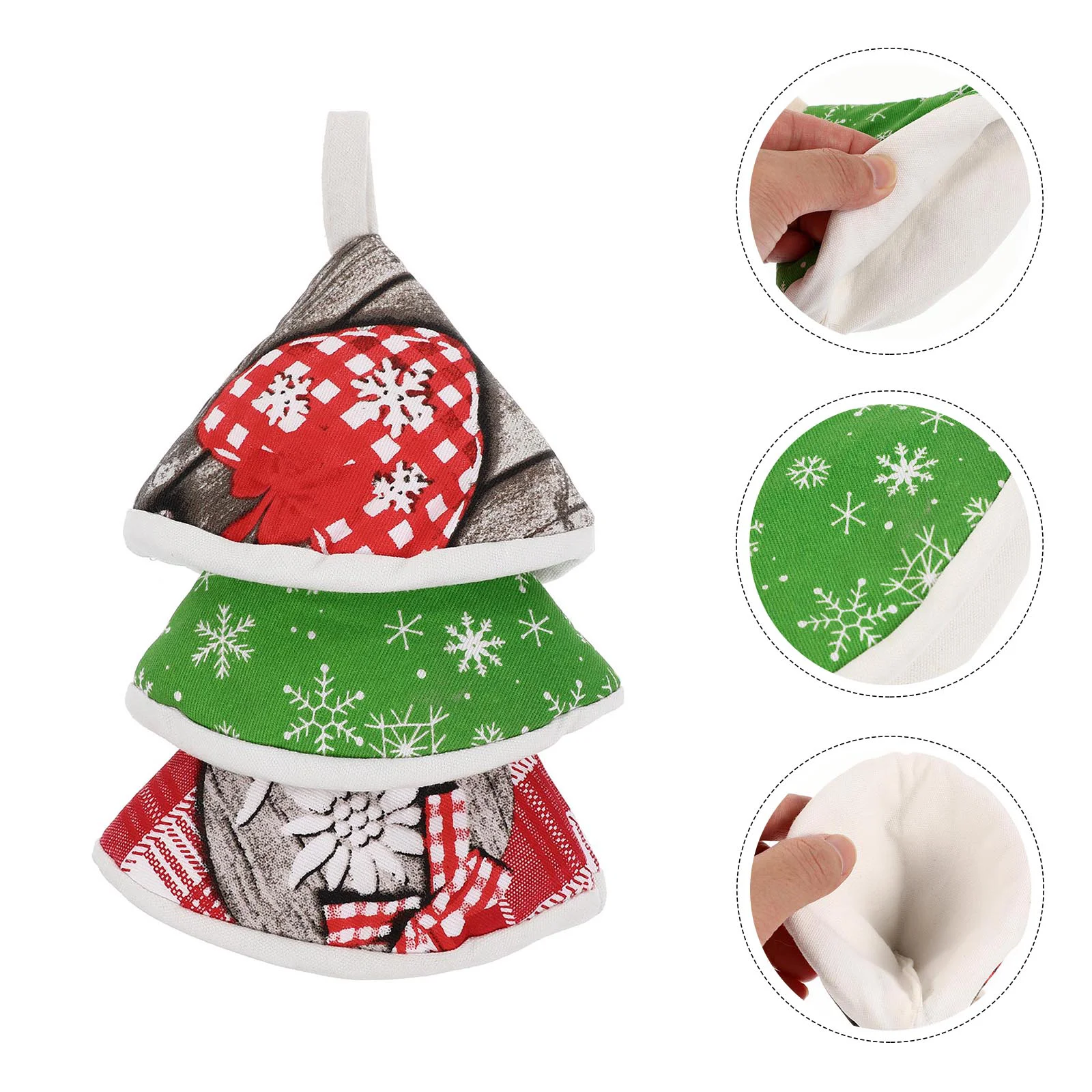 

Handle Pot Cotton Covers Mitts Pinch Cooking Grips Pan Cover Hot Resistant Hat Cookware Saucepan Eat Holder Oven Triangle Cap