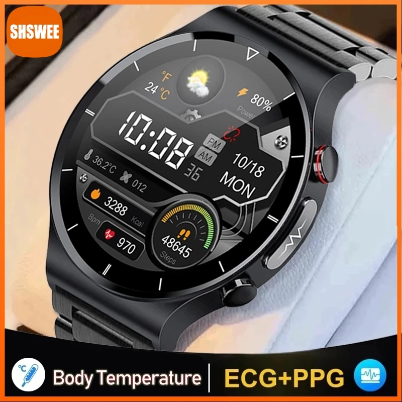 

For Samsung Apple Xiaomi Huawei Full Touch Screen Fitness Tracker Smart Watch Men ECG+PPG Heart Rate Monitor Blood Pressure