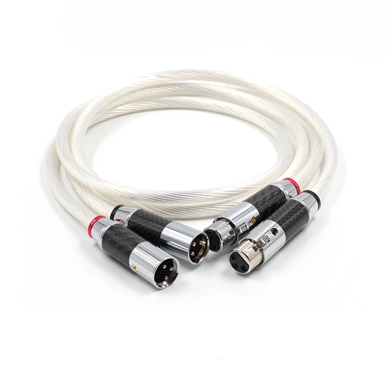 

5-дюймовый однокристальный серебристый сердечник NOCC из углеродного волокна XLR Балансирующий аудиокабель для домашнего кинотеатра DVD ТВ уси...