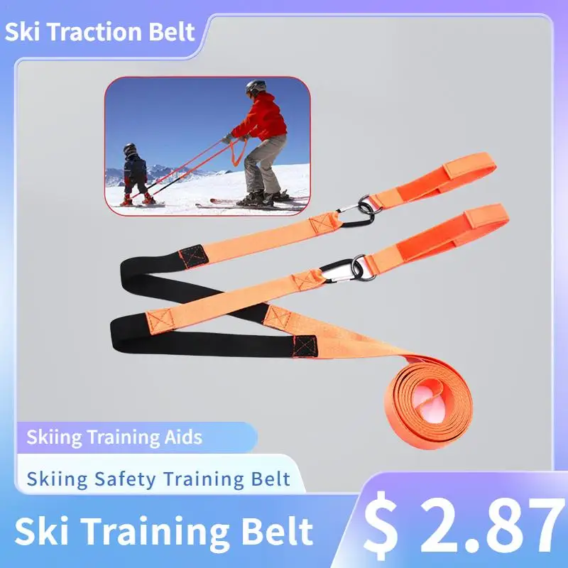 

Kids Ski Training Belt Anti-Falling Skiing Safety Traction Rope with Nylon Webbing Buckles Quick and Easy Learning Ski Technique