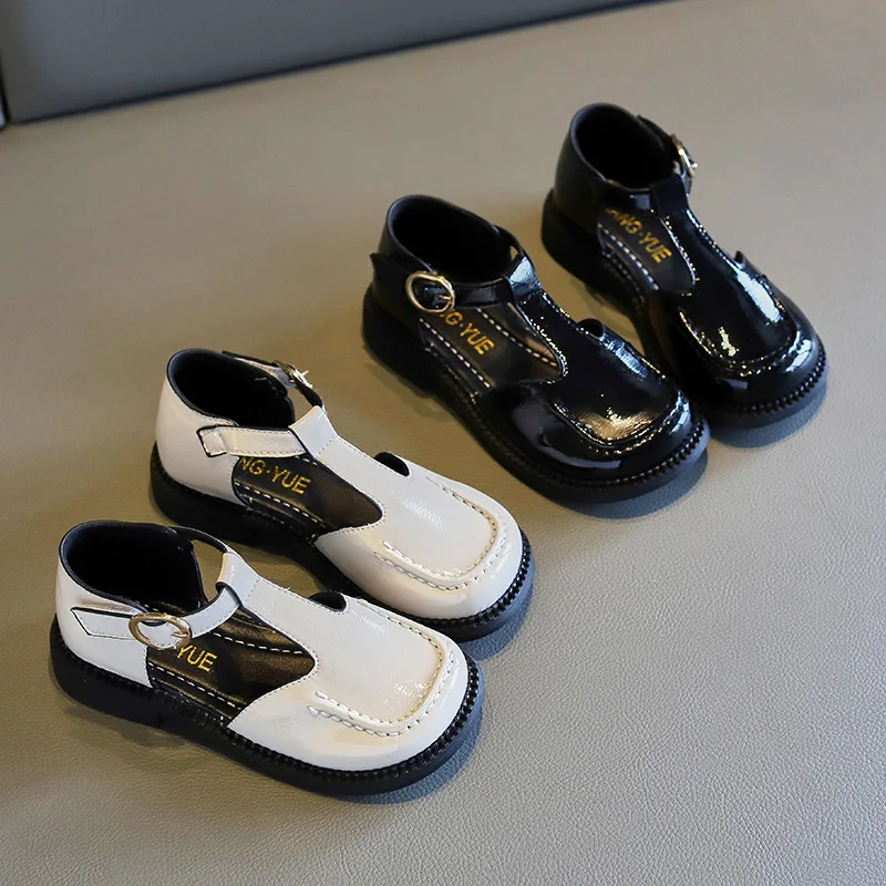 

2022 детские кожаные туфли на плоской подошве для маленьких девочек на весну и лето, детские дышащие кроссовки для девочек, Классические Туфл...
