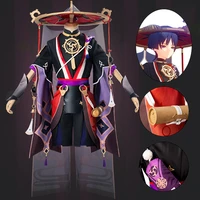 genshin impact game cosplay costume the sixth seat of the fools kunikuzushi the same hat suits men and women party costumes new
