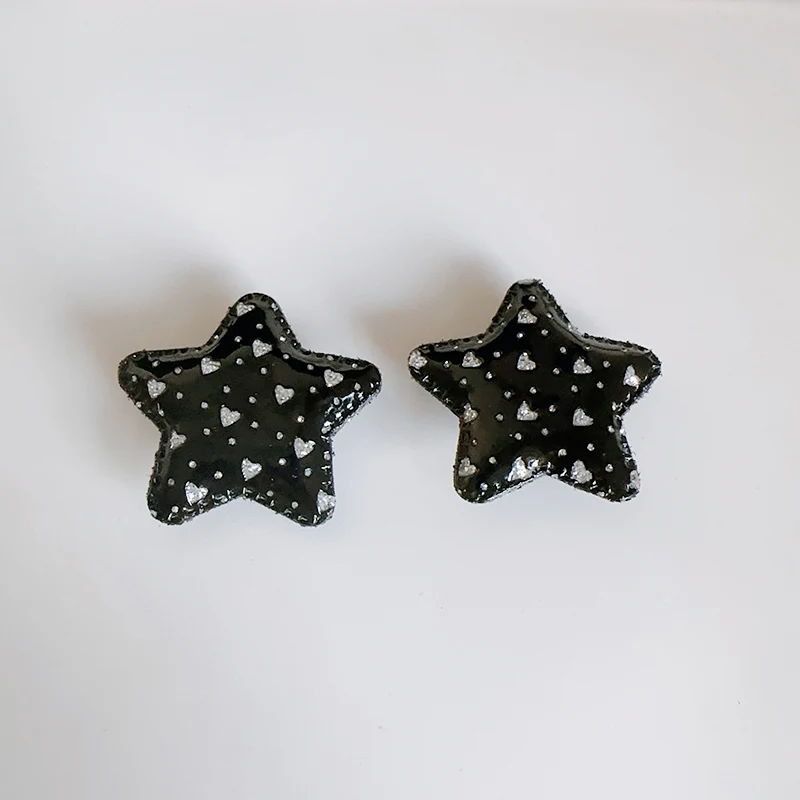 Goth White Black Y2K Star Shoe Charms DIY Accessories For Women Girls Shoes Buckles Decoration Cool Gothic Punk Jewelry Gifts