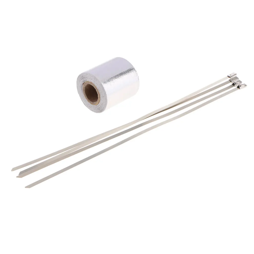 

2-Дюймовая Тепловая лента с серебряной основой x33 фута (10 м), отражающий рулон из стекловолокна, для впуска автомобиля, подвеса двигателя и т. ...