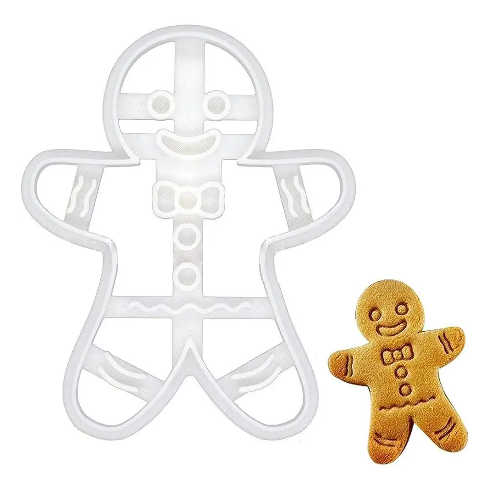 

Christmas Gingerbread Cookie Cutters Snowflake Santa Plastic Cookie Mold Biscuit Stamp Fondant Cookie New Year Party Baking Tool