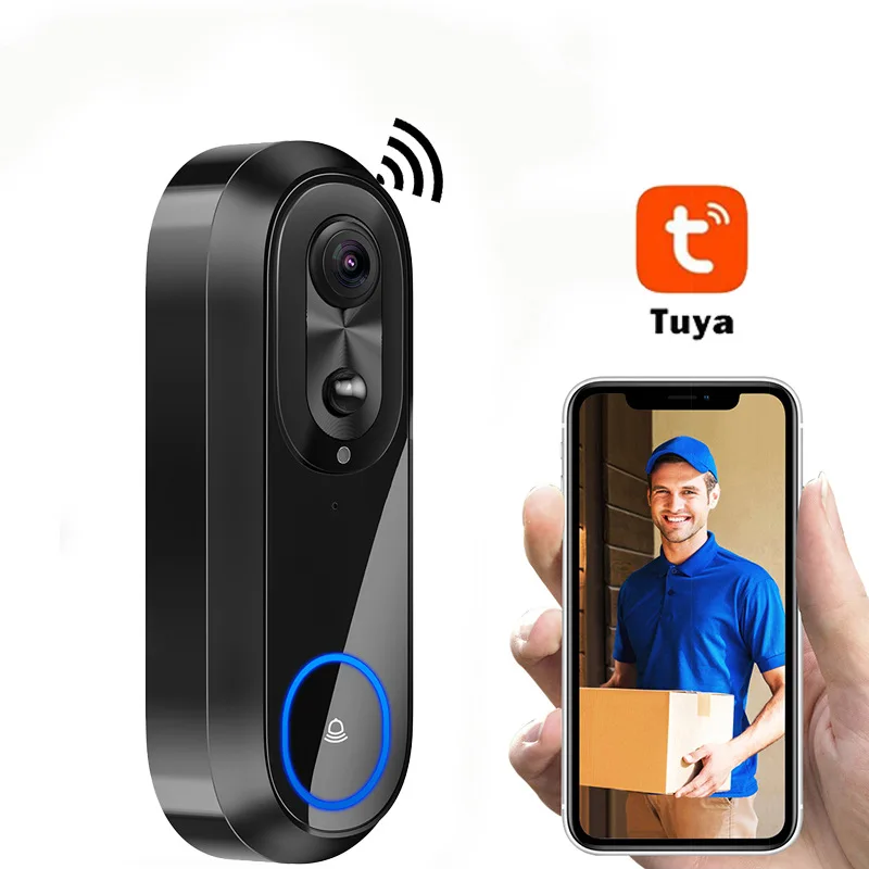 Фото 2 МП 1080P 5G Беспроводной Wi-Fi IP-видеодомофон Tuya APP с ИК ночным видением и внутренним звонком для входной двери №5