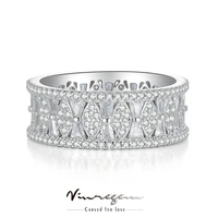 vinregem real 925 sterling silver vvs white sapphire synthetic moissanite row diamond ring for women wedding gift drop shipping