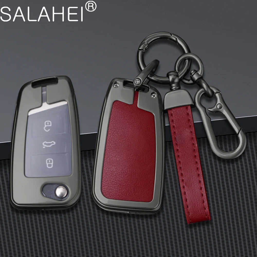 

Zinc Alloy Car Fold Key Case Cover For VW Volkswagen MK7 Golf 7 Tiguan MK2 For Seat Ibiza Leon FR 2 Ateca Altea Skoda Octavia A7