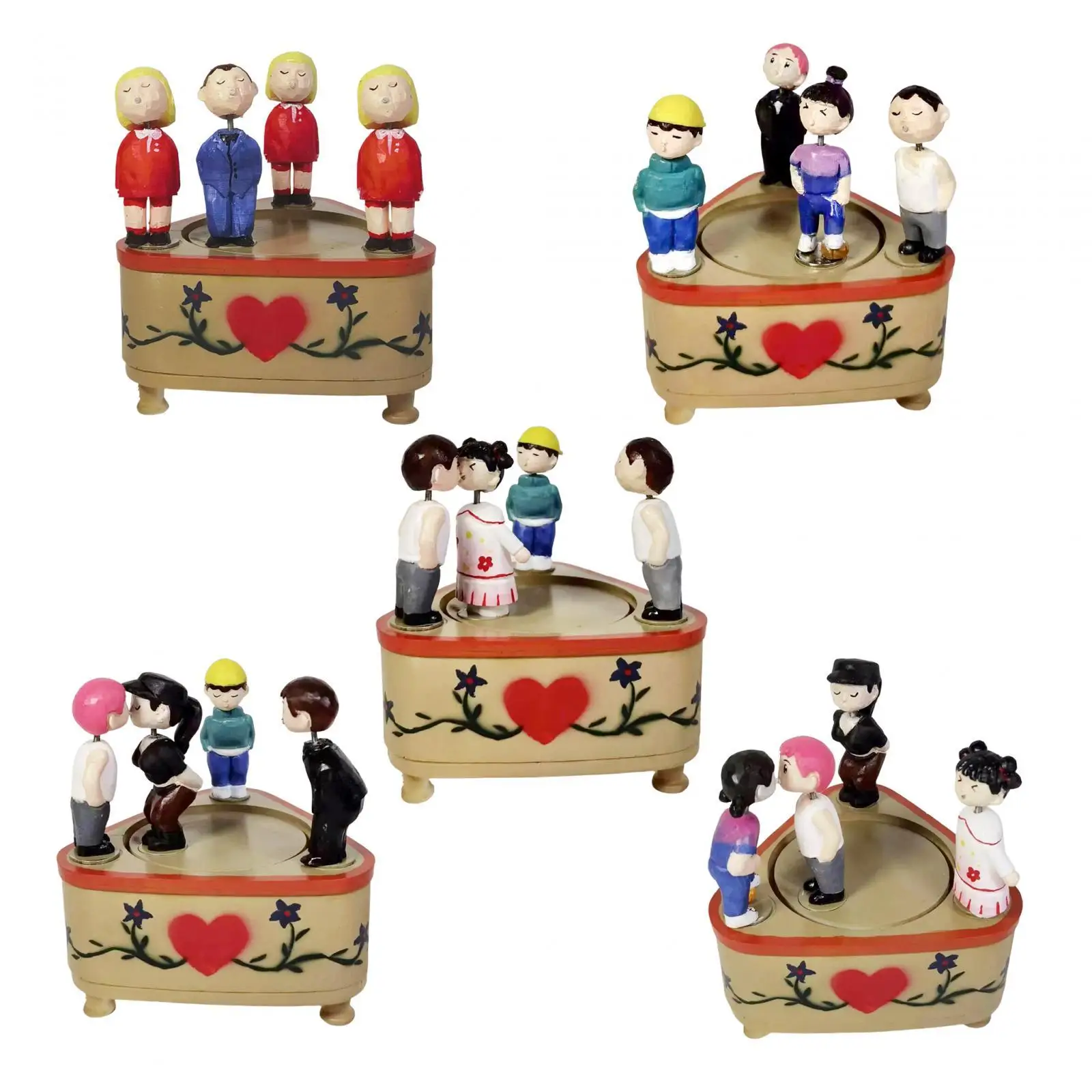 

Kissing Couple Doll Music Box Creative Music Mechanism Sound Machine Play Rotating Statue for Holiady gifts Boys Girls