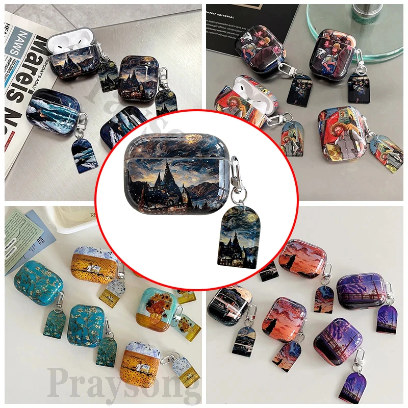 Чехол Van Gogh в стиле ретро для Airpods 4 цвет ассортименте