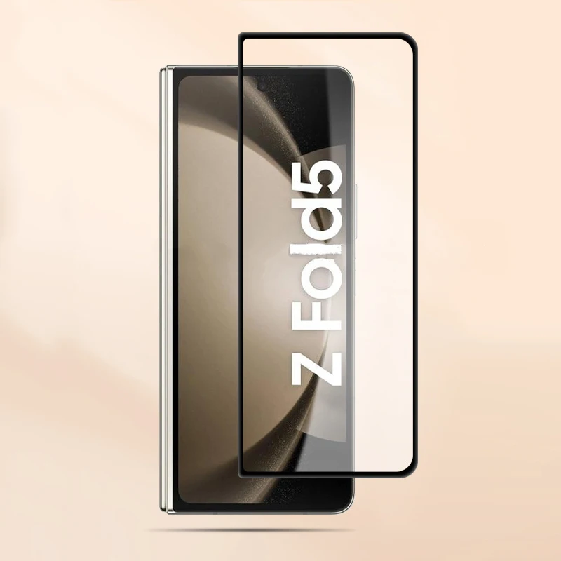 Закаленное стекло 9D для Samsung Galaxy Z Fold5 прозрачная защитная пленка с черными краями