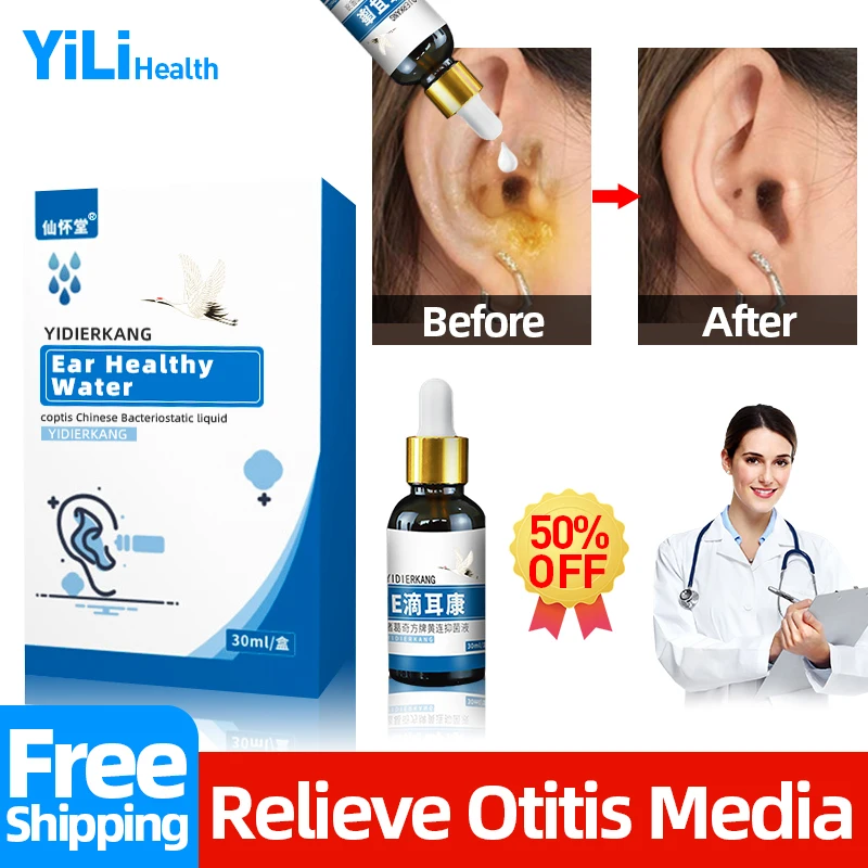 

30ml Ear Cleaner Drops Acute Otitis Media Infection Tinnitus Deafness Sore Treatment Earwax Removal Antibacterial Fluid