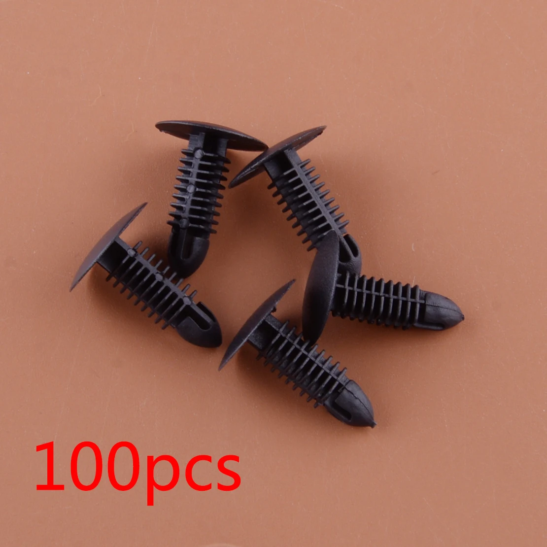 

100pcs/Set Car Bumper Fender Push Type Fastener Retainer Clip Accessories Fit for Hyundai 1/4" Hole Nylon Black