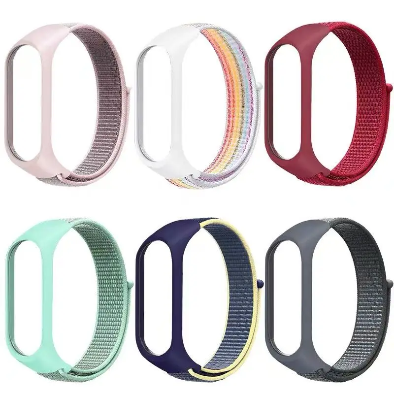 Фото Нейлоновый браслет-петля для умных часов Xiaomi Mi Band 7-7 nfc Sports Miband7 Correa Сменный браслет smartband 7 6 5 4 3 Ремешок №1