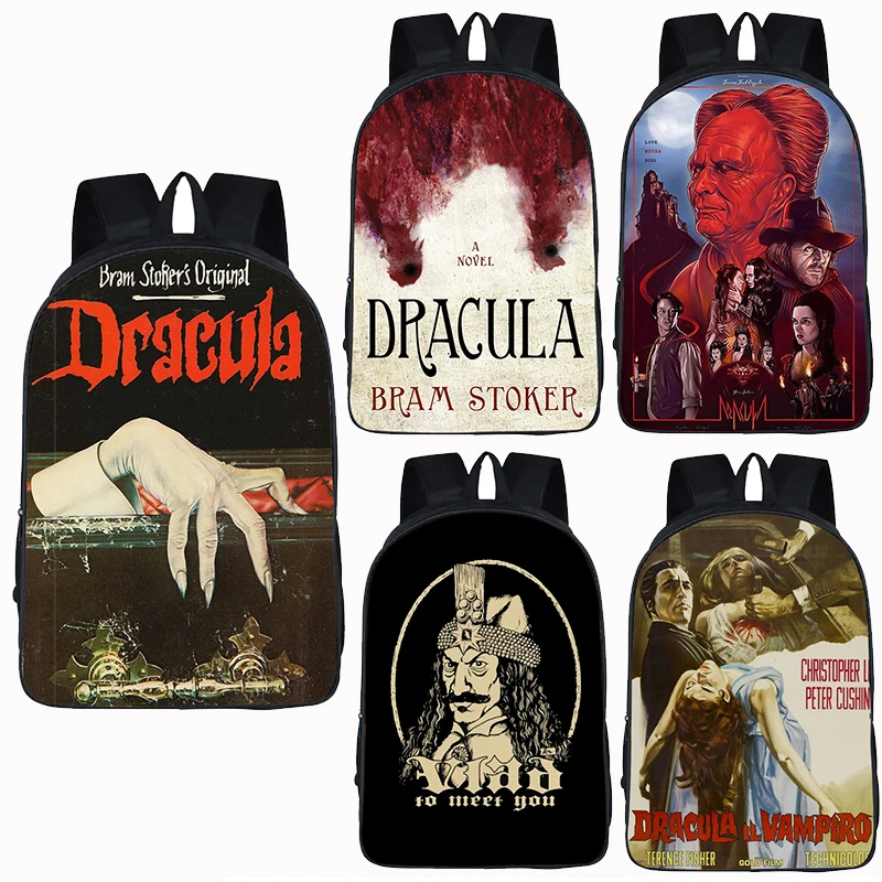 

Horror Movie DRACULA VLAD TEPES The Impaler Backpack for Teenager Boys Girls Children School Bags Laptop Fashion Bookbag Gift