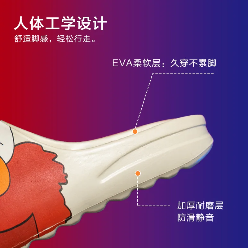 Summer Women Man Slippers Sandals Holiday Beach Slides Female Leisure Home Bath Bathroom Shoes Cartoon Print Platform Slippers