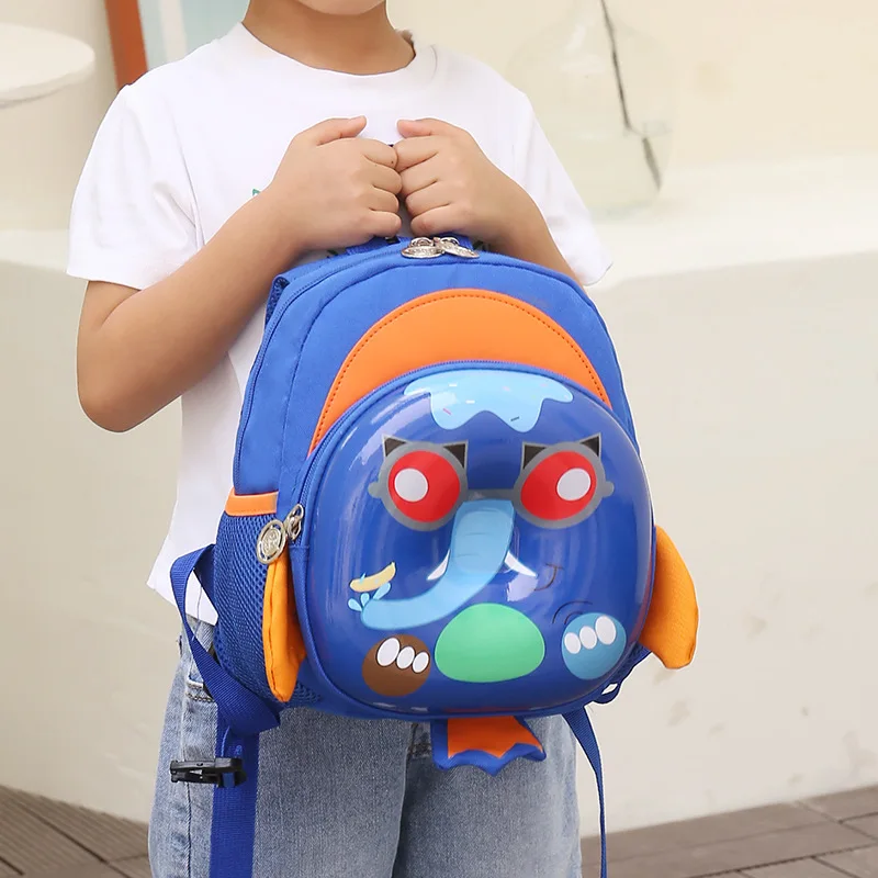 New Kindergarten Cartoon Fashion Cute Elephant School Bag for Boys and Girls Anti-lost Waterproof Backpacks Large Capacity