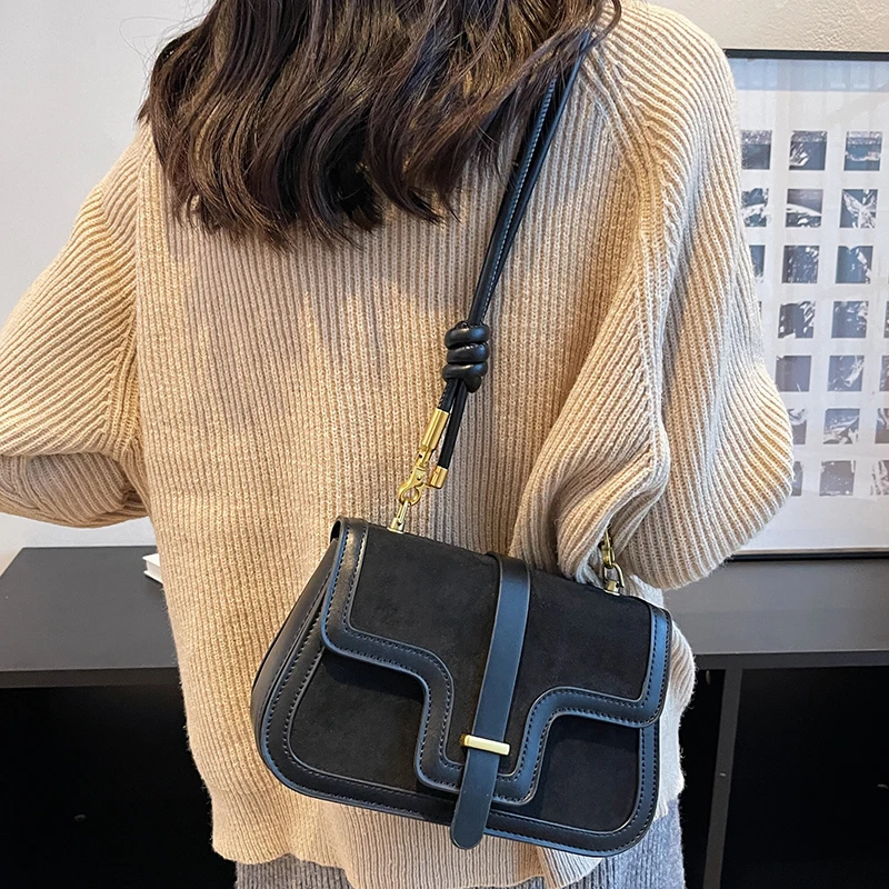 

Designer Pu Leather Women Small Shoulder Saddle Bags High Quality Ladies Handbags Crossbody Bags for Women Casual Messenger Bag