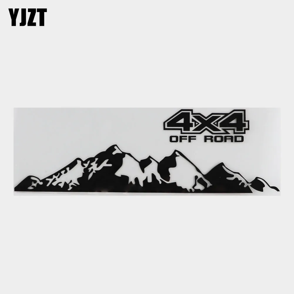 

YJZT 4X4 персонализированные виниловые украшения с рисунком гор и рек, автомобильные наклейки, черные/серебряные 4C-0467