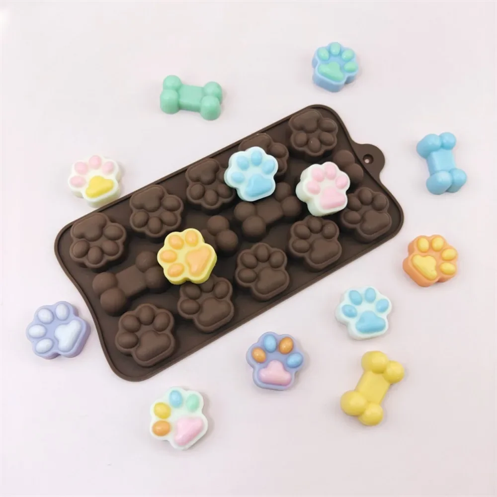 14-отверстие кошачий коготь DIY желейные силиконовые формы мультфильм щенок кость