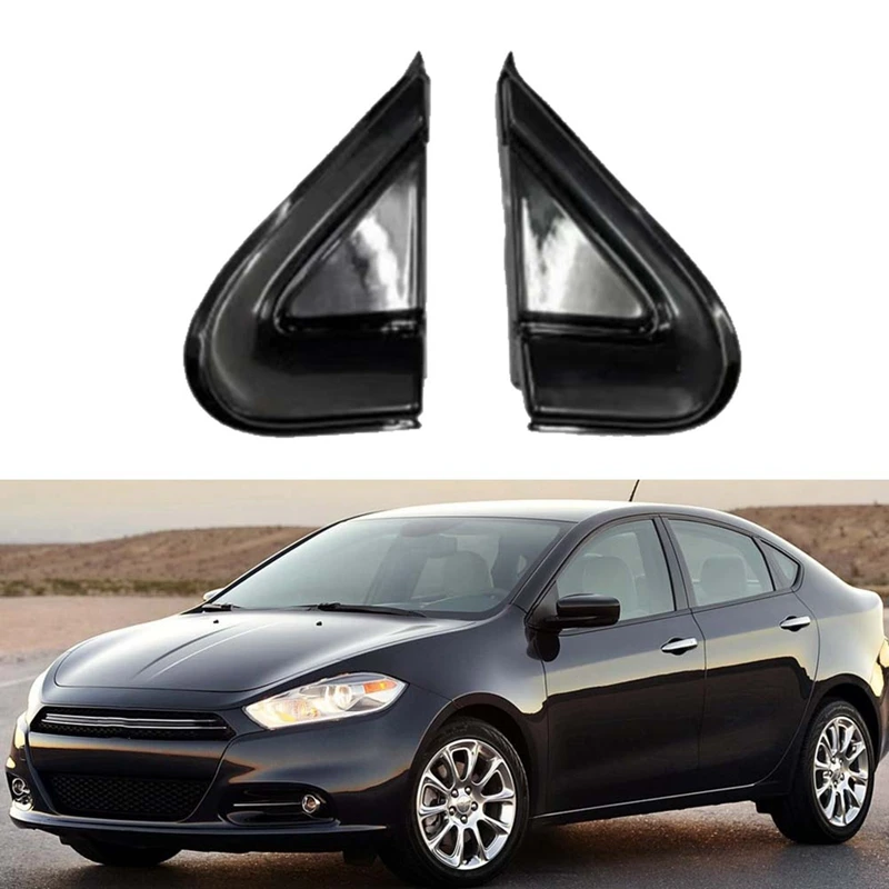 Car Black Front Window Triangle Plate Garnish Cover Panel Replacement For Dodge Dart 2012-2016 68083130AD 68083131AD