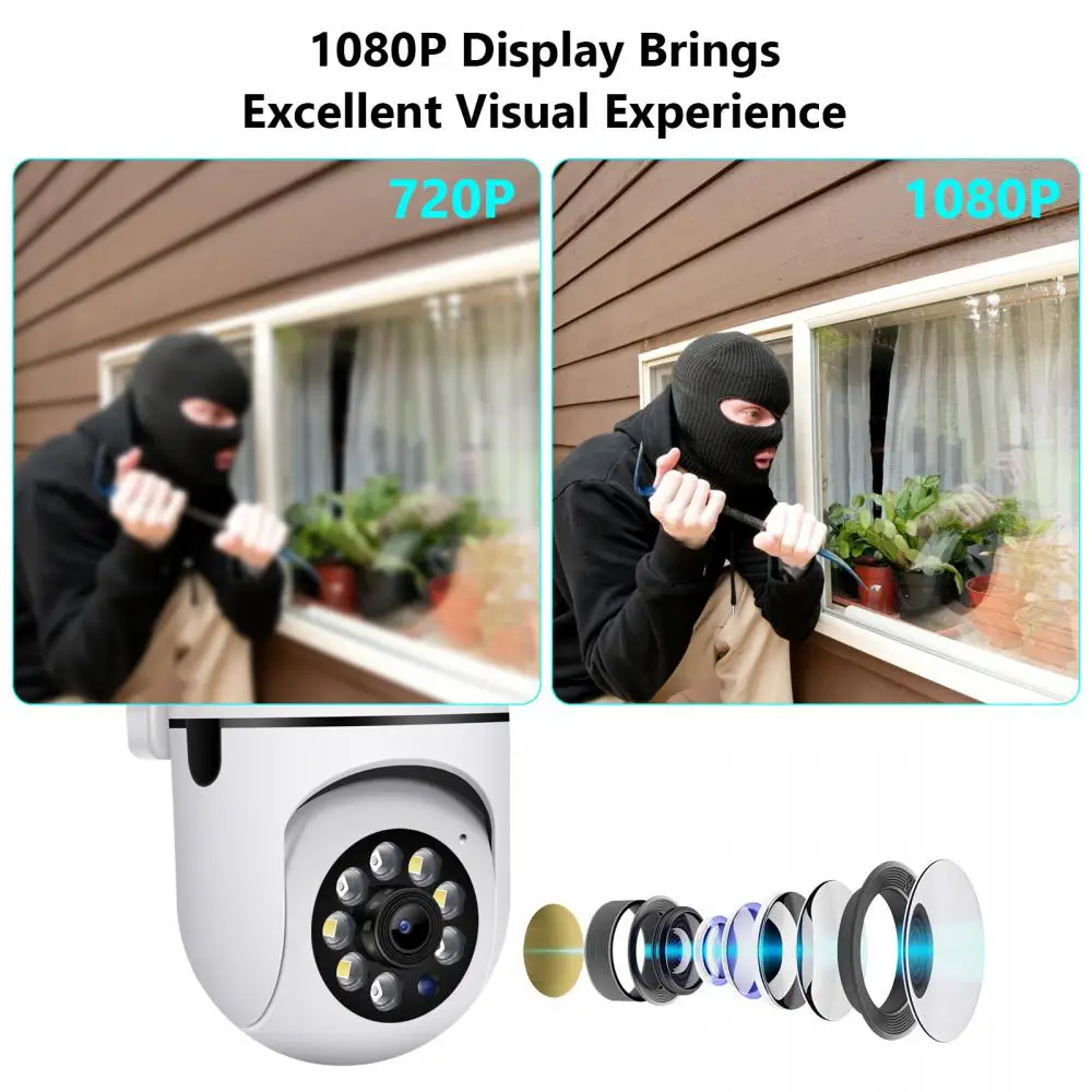 

5G 2.4G Dual Band Wireless WiFi IP Camera Night Vision Video Security Camera 1080P Outdoor Atomatic Tracking Camera Detection