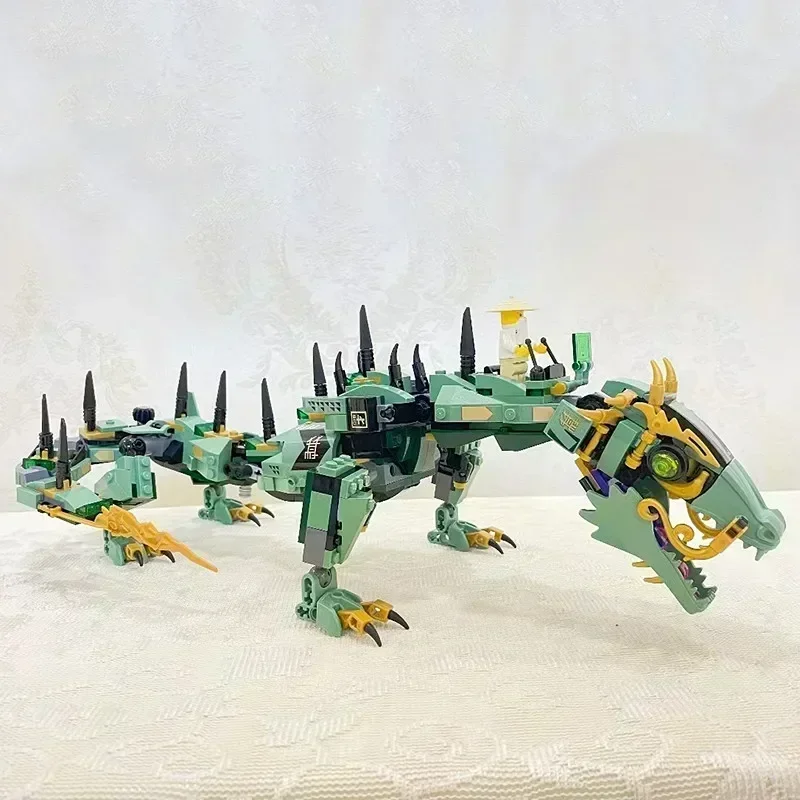 Строительные блоки MOC Mecha Dragon подходят для 70612 игрушки детей зеленый мех дракон
