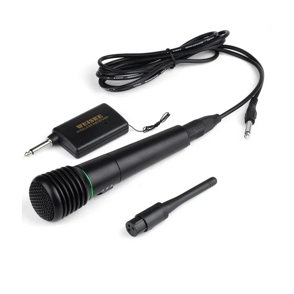 

In1 Handheld Microphone Wired & Wireless Cordless Microphone Karaoke System Undirectional Microphone Mini Mic 24cm