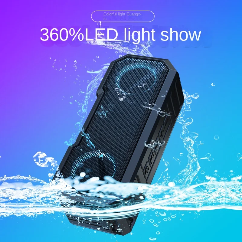 

New X8 Wireless Bluetooth Speaker IPX7 Waterproof Colorful Luminous Audio Outdoor with Charging Treasure Subwoofer