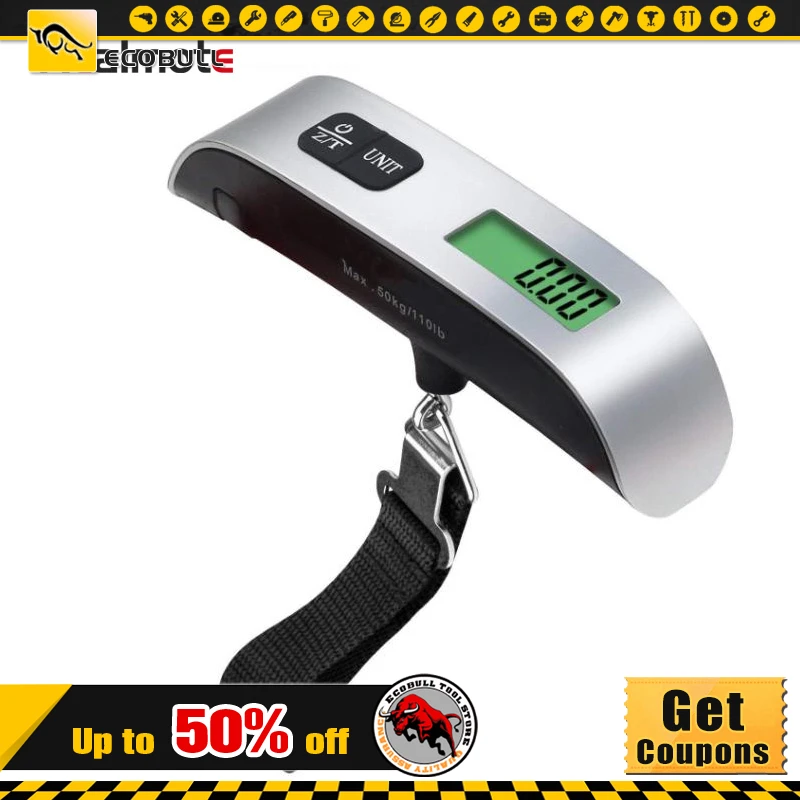 

Luggage Scale 110lb/50kg Electronic Digital Portable Suitcase Travel Weighs Baggage Bag Hanging Scales Balance Weight LCD