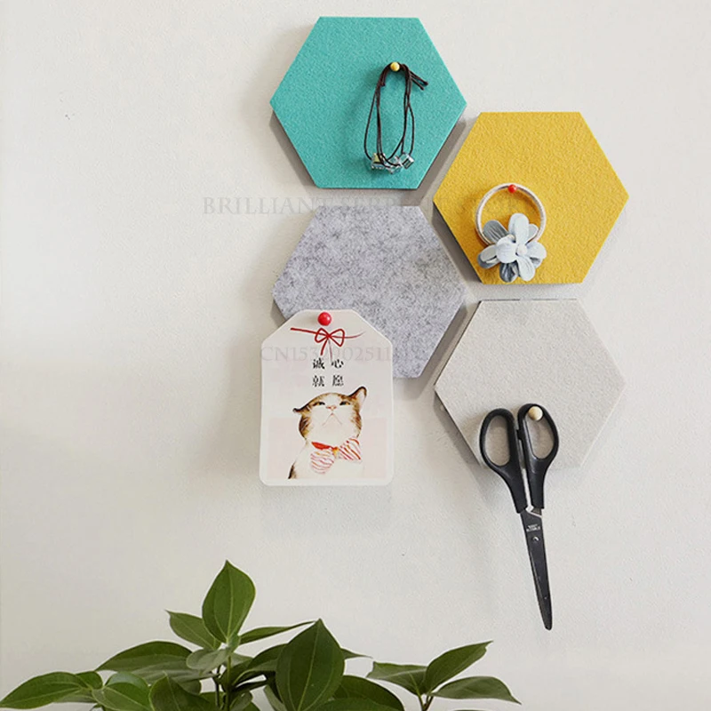 

Hexagon Felt Board Multifunctional DIY Creative Self-Adhesive Panel Living Room Background Kids Room Wall Sticker Decoration