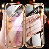 full coverage double sided glass protective case for iphone 7 8 plus 13 pro max 11 pro 12 mini xs xr magnetic transparent cover