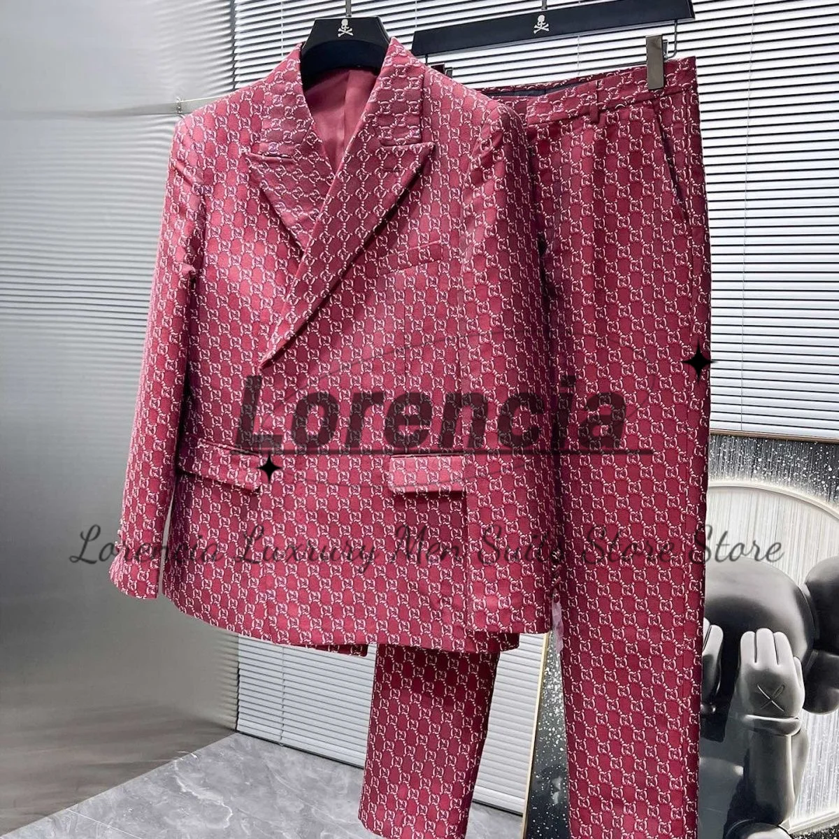 Customized High-end Men Suits Notched Lapel Floars Wedding Groom Formal Tuxedos 2 Pieces Sets Fashion Male Blazers Costume Homme