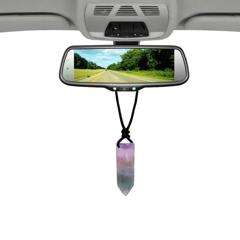 

Шестигранная колонна ожерелье из натурального камня с аметистом фиолетовая зеленая искусственная веревка ручной работы кулон из прозрачн...