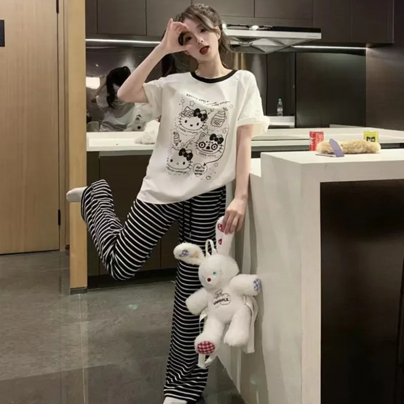 Sanrio новая одежда для сна Hello Kitty женские летние хлопковые брюки с короткими