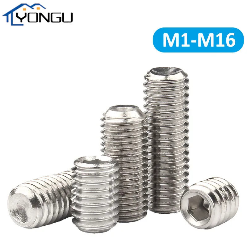 

304 Stainless Steel Hex Socket Cup Point Set Screw M1.6-M16