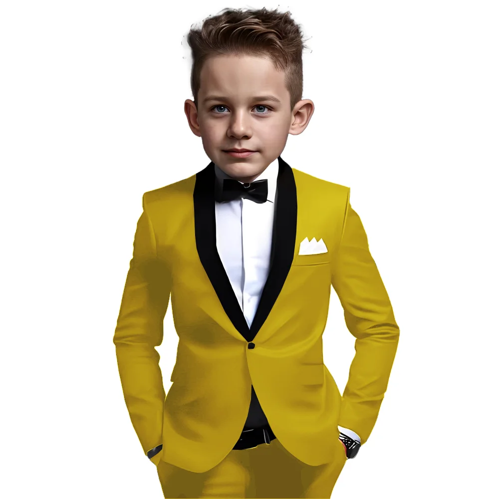 Костюм для мальчиков свадебный смокинг костюм из 2 предметов формальный пиджак