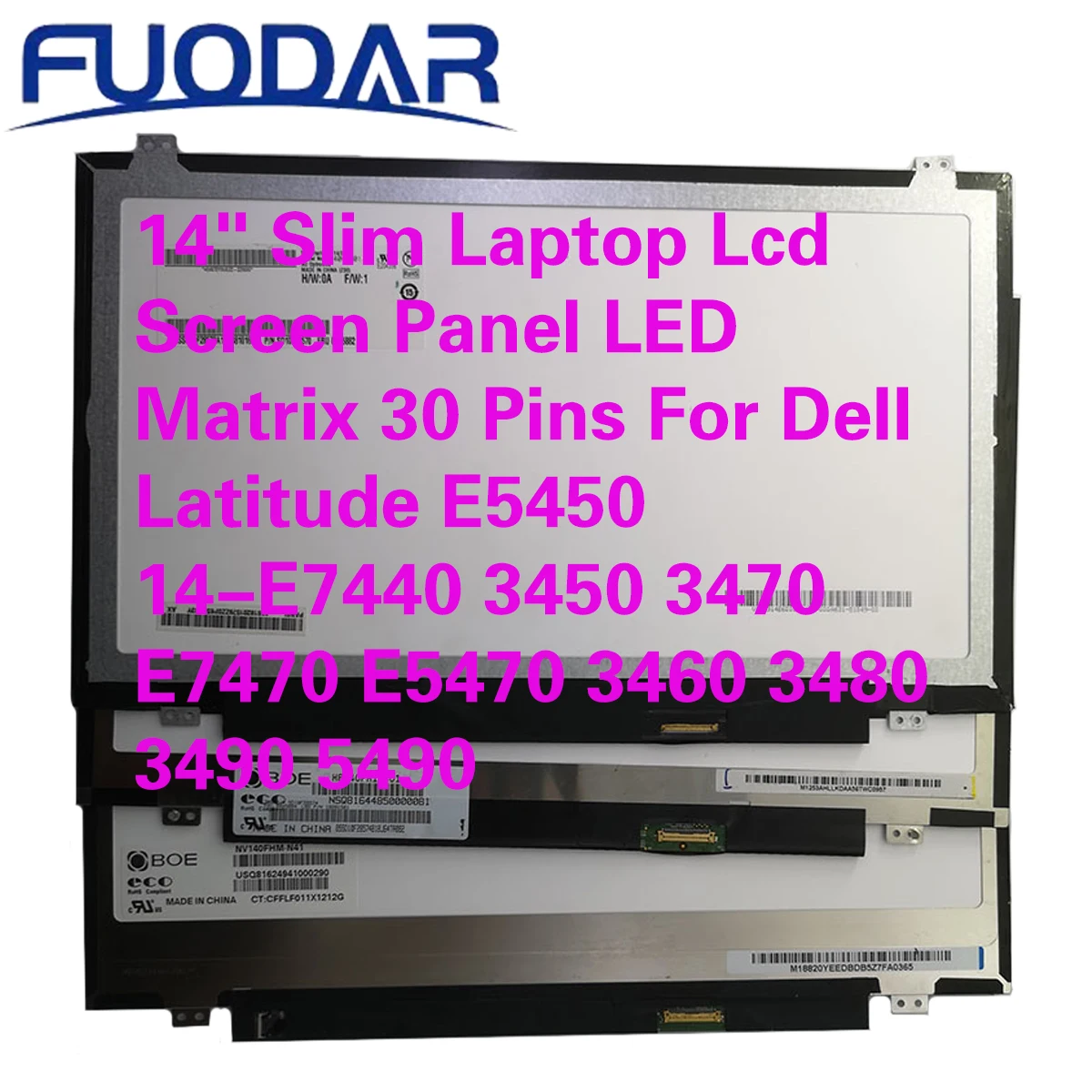 

14" Slim Laptop Lcd Screen Panel LED Matrix 30 Pins For Dell Latitude E5450 14-E7440 3450 3470 E7470 E5470 3460 3480 3490 5490