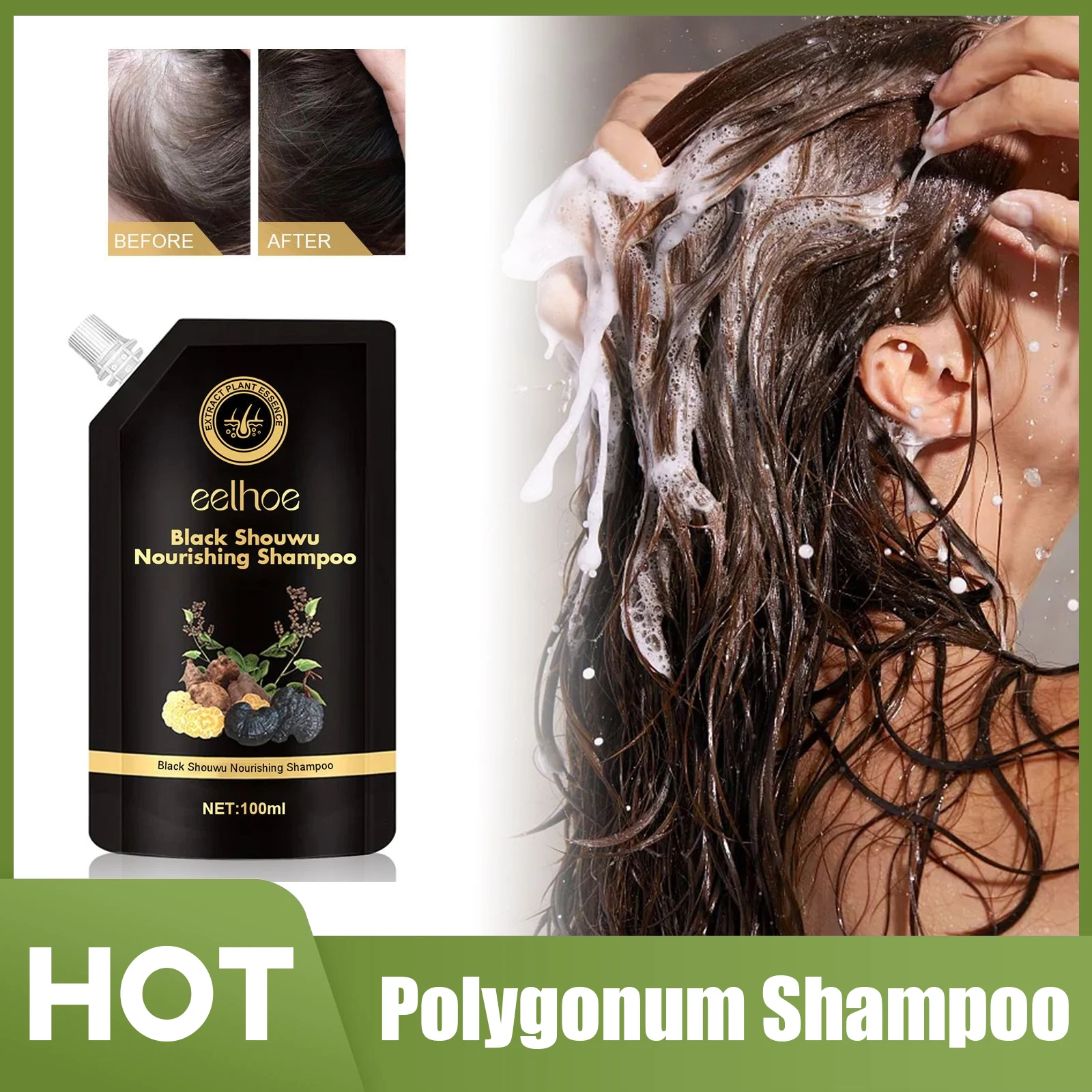 

Polygonum Nourishing Shampoo Promote Hair Thicken Growth Gentle Cleansing Scalp Oil Control Anti-itching Anti Hair Loss Shampoo