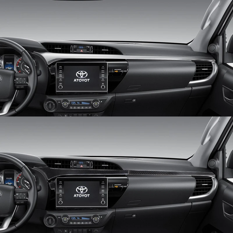 Для Toyota Hilux 2015-2021 наклейка из углеродного волокна для приборной панели навигации