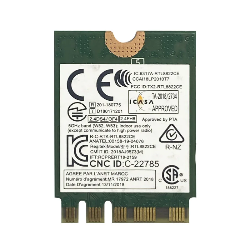 Беспроводная сетевая карта RTL8822CE 8822CE 802.11AC WiFi 867 Мбитс Bluetooth 5,0 NGFF FRU 02HK701 для Lenovo E460 E465 E470 E475 E560 (art.: 3920bb023bae4) - 3920bb023bae4