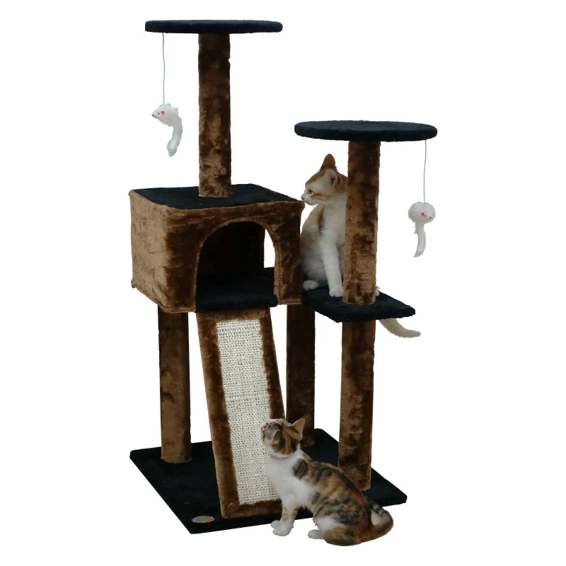 

Free Shipping Go Pet Club 40-in Cat Tree & Condo Scratching Post Tower Brown