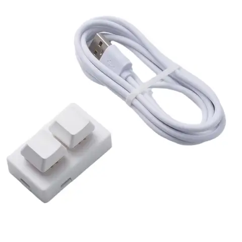 2-клавишная USB-клавиатура на заказ, программируемая макросов, мини-клавиатура для копирования и наклеивания для игровой клавиатуры Photoshop, красный переключатель F6H7