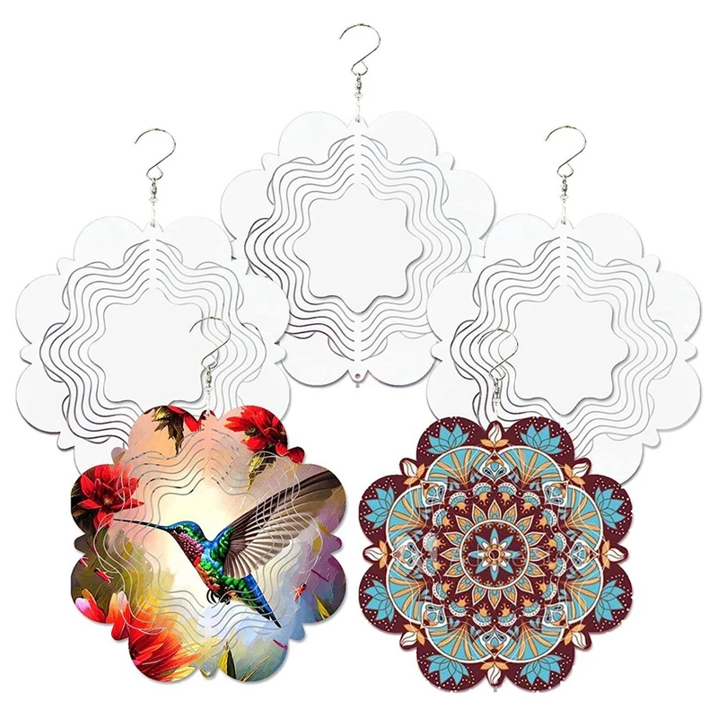 

5 PCS 10Inch Sublimation Wind Spinner Blanks Aluminum Wind Spinners Sublimation Blanks