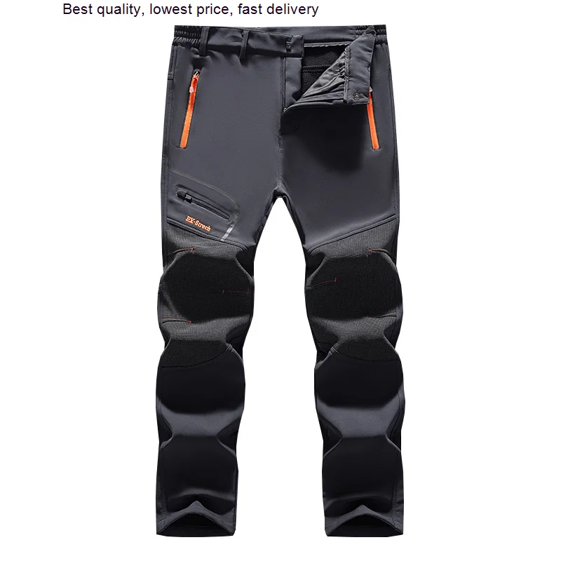 

Winter Mens Softshell Hiking Pants Thick Warm Fleece Waterproof Outdoor Sports Trekking Skiing Camping Windproof Trousers PM60